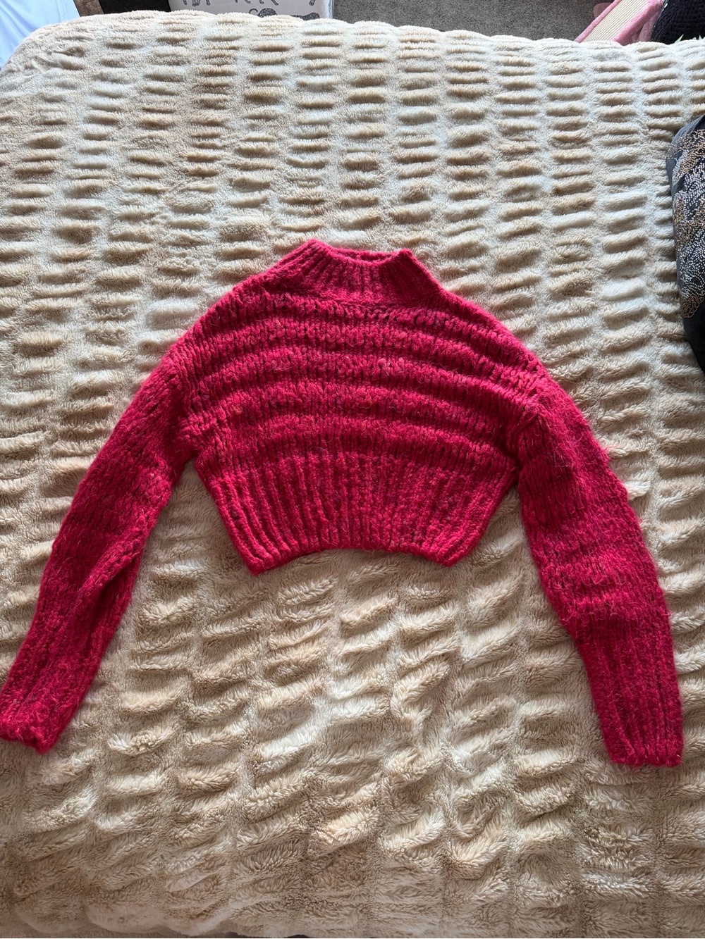 Urban Outfitters Red Cropped Turtleneck Sweater
